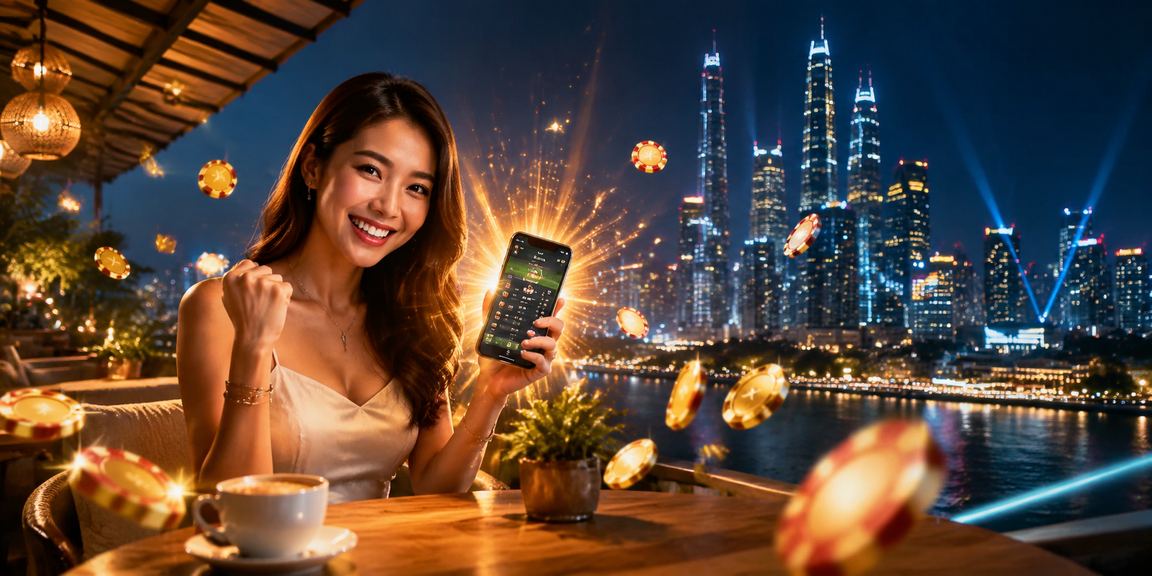 Pengguna Malaysia melayari promosi skin1004 di telefon bimbit di Kuala Lumpur